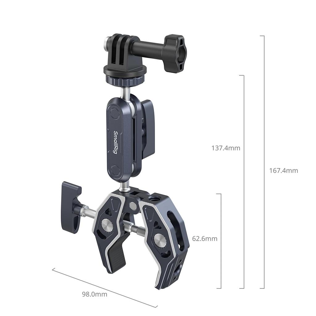 SmallRig Супер зажим Крепление для камеры Зажим с шаровой головкой GoPro Магический зажим для камеры и монитора для DSLR и стабилизаторов Комплект в стиле краба, 2 шт.