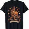 Bigfoot And Turkey Thanksgiving Trek Funny Autumn Holiday T-shirt For Men Women
