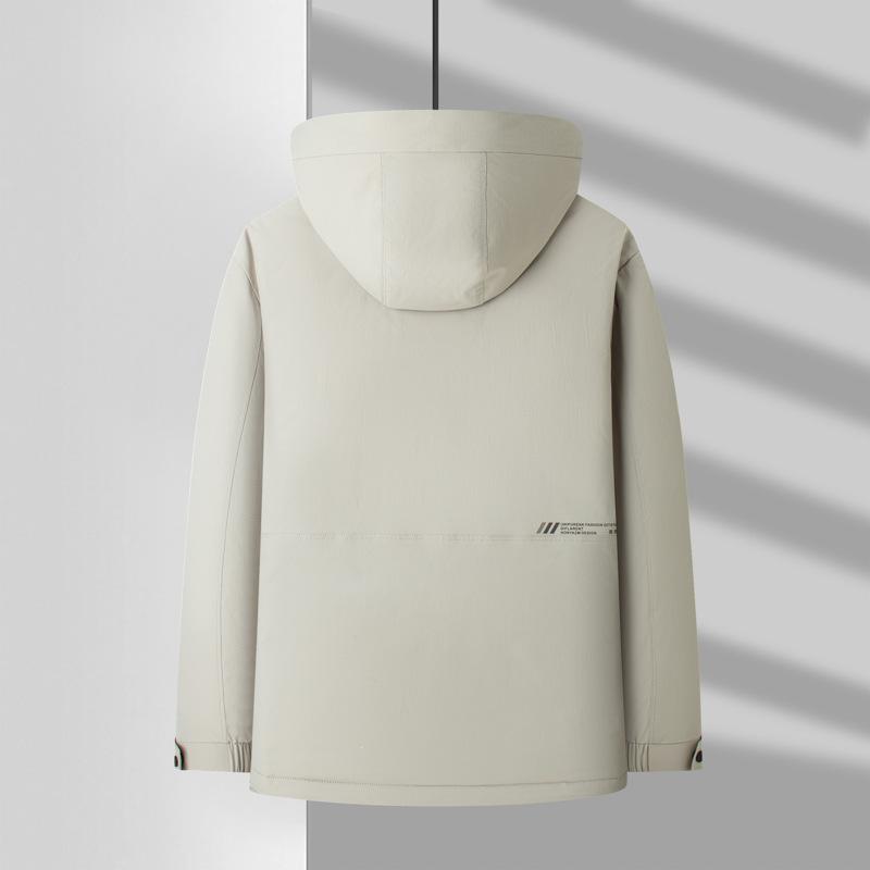 Men's Down Jacket Autumn and Winter White Duck Down Warm Removal Cap Thickened Down Tooling Middle-aged and Young People Cold-proof Jacket