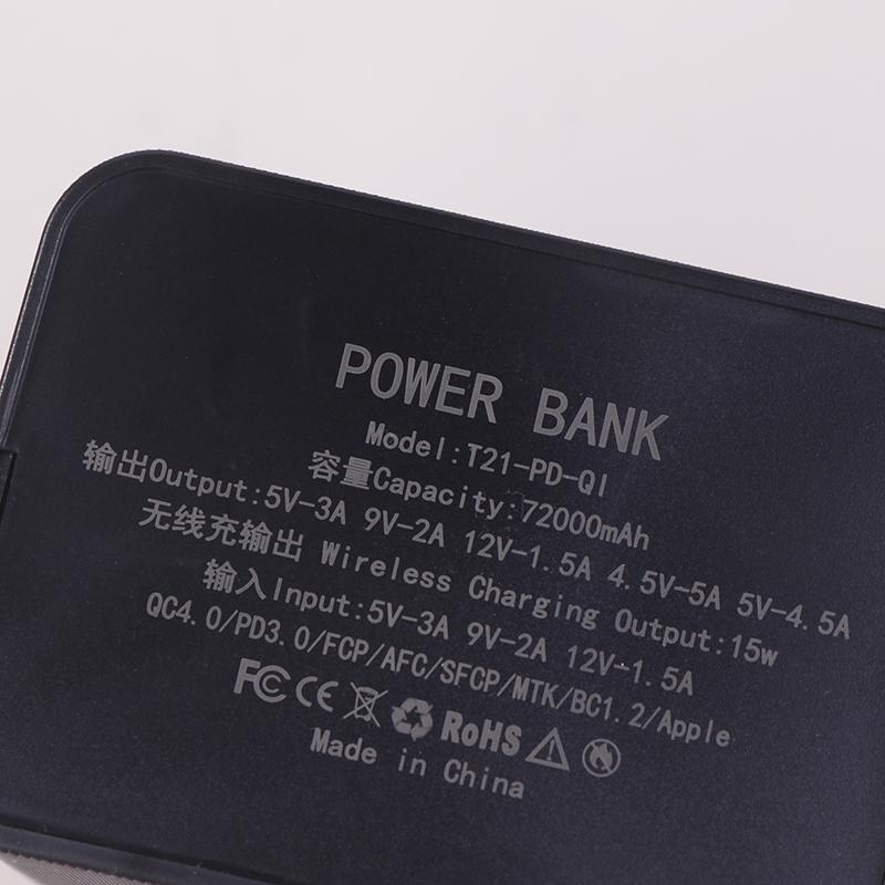 D21 21X18650 Корпус для аккумуляторов Пайка не требуется Корпус Power Bank Pd Со светом Зарядный бокс для аккумуляторов 18650 Съемный Портативный DIY Корпус