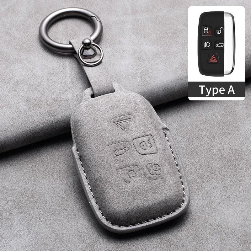 Leather Car Remote Key Case Cover for Land Rover Range Rover Sport Evoque Freelander Velar Discovery for Jaguar XE XJ XF Guitar