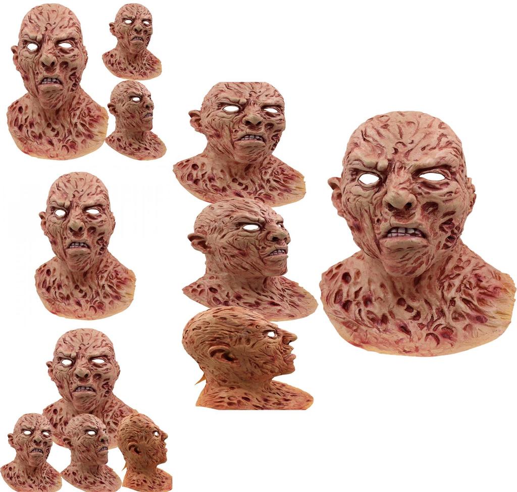 Creepy Freddy Krueger Latex Mask Full Head Helmet For Halloween Party Cosplay