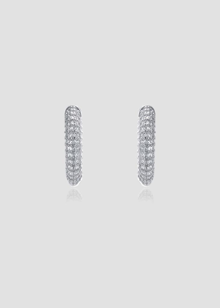 Anon Pave One Touch Hoop Earrings