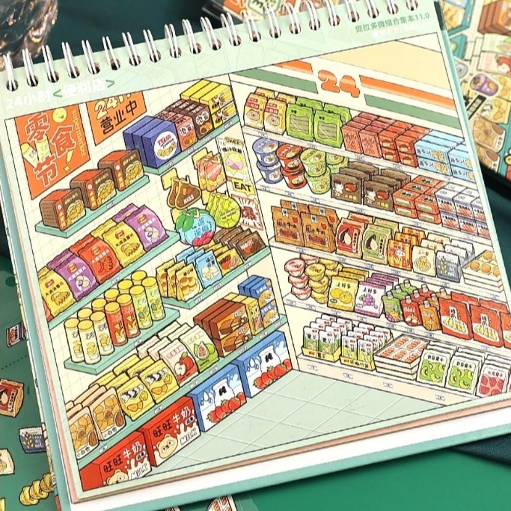 Store Series Mini Scenery Stickers 10 Scenes 33 Sheets 3D Stacking Sticker  Holiday Gifts