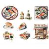Japanese Food Sushi Sticker 3D Japanese Style Sushi Restaurant Background Wall Decor Window Glass Door Wall Decor Sticker