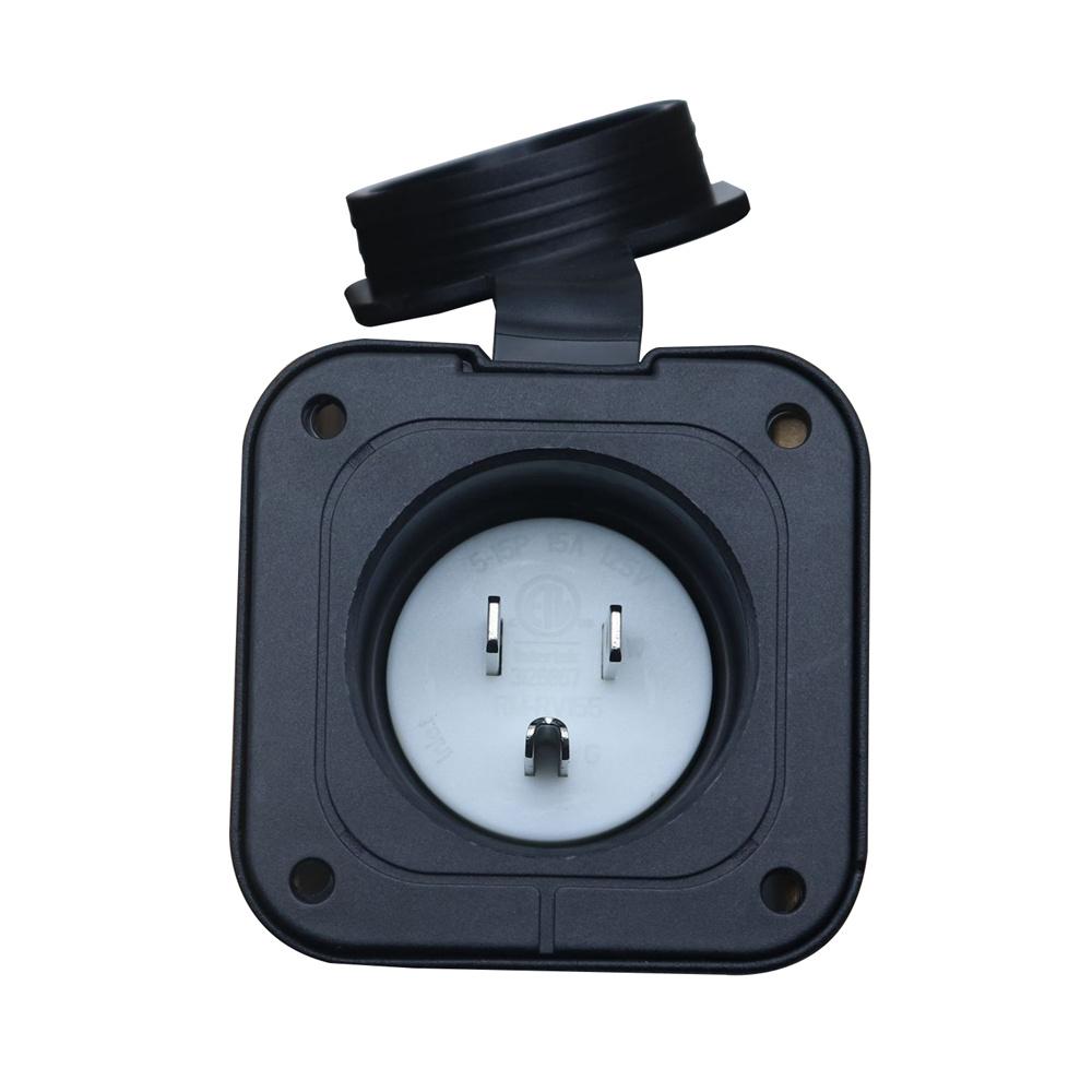 Вилка ввода питания для RV 125 В 15 А 5-15P с всепогодной крышкой для кемпера, прицепа, лодки