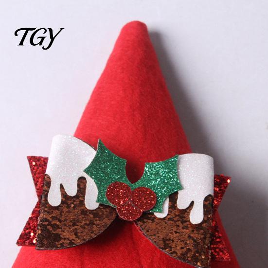 Adjustable Pet Wizard Hat Cat Pointed Christmas Hat, with Bow, Cute Festive Costume Accessories Witch for Small to Medium Cats, Holiday Party