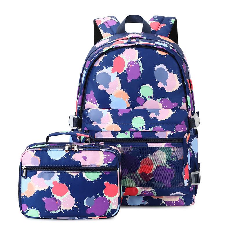 2 Pcs Set Children's School Backpack Cute Student Backpacks for Teenager Girls Waterproof School Bags with Lunch Bag Bookbag