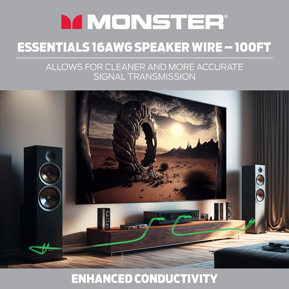 Кабель для акустических систем MONSTER, 16 AWG, 1 рулон, 30,48 м (100 футов) ME-S16-30M [Оригинальный продукт для внутреннего рынка]