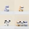 Adorable Plush Dog Keychain With Glasses Cute Cartoon Doll For Bags And Accessories