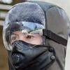 New Lei Feng hat with large lenses for men and women, transparent anti-fog lenses, wind and sand splash protection, integrated eye mask goggles