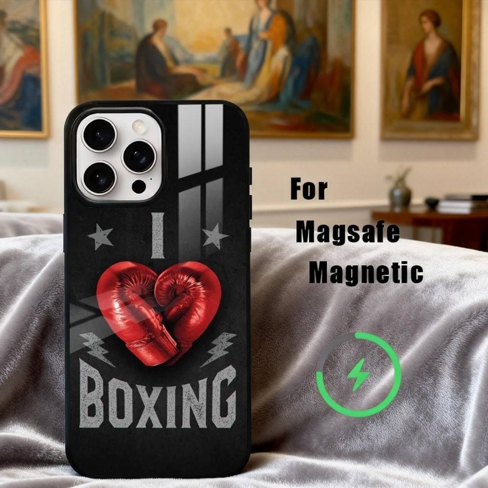 Boxing Gloves Phone Case For iPhone17,16,15,14,13,12,11 Plus,Pro Max Magnetic For Magsafe Wireless Charging
