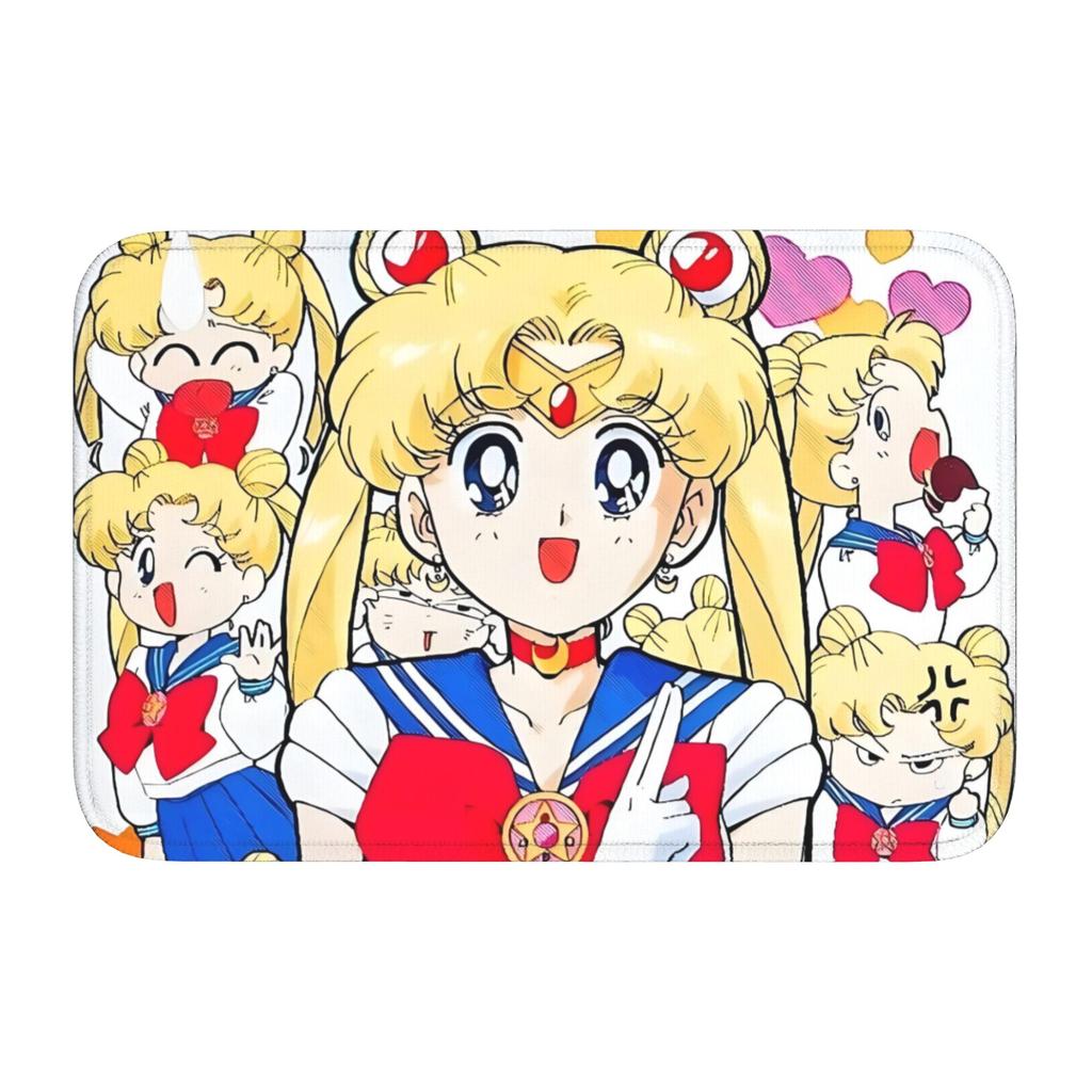 Sailors Moons Cute Cartoon Doormat Anti-Slip Entrance Welcome Kitchen Bathroom Floor Door Mat Toilet Living Room Carpet Rug