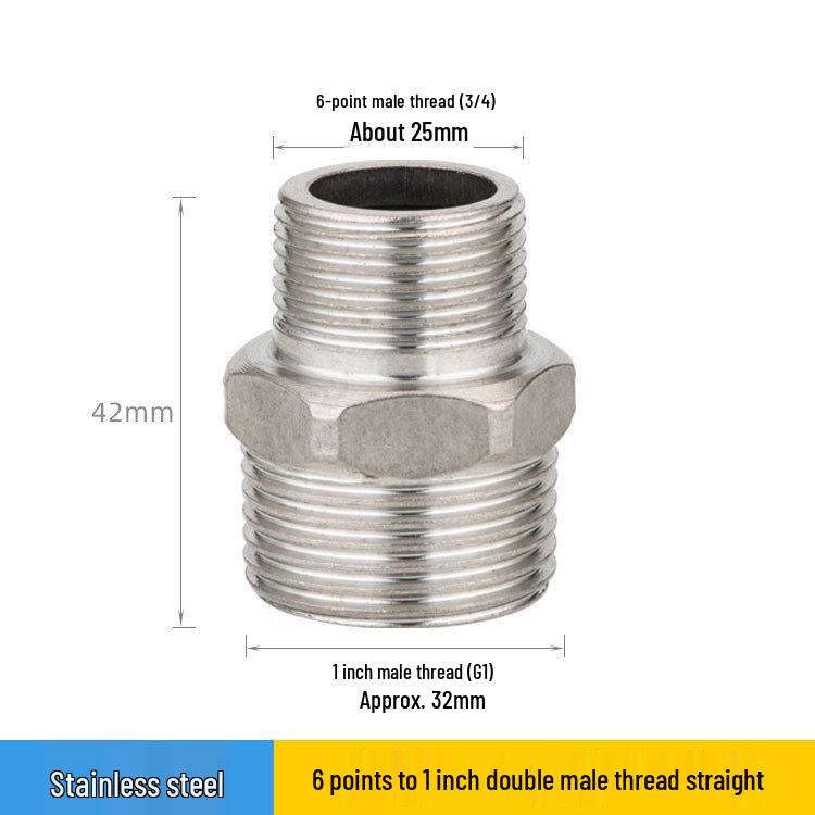 Утолщенная резьбовая переходная муфта из нержавеющей стали 1/2" на 3/4" или 1" фитинг для водопроводной трубы