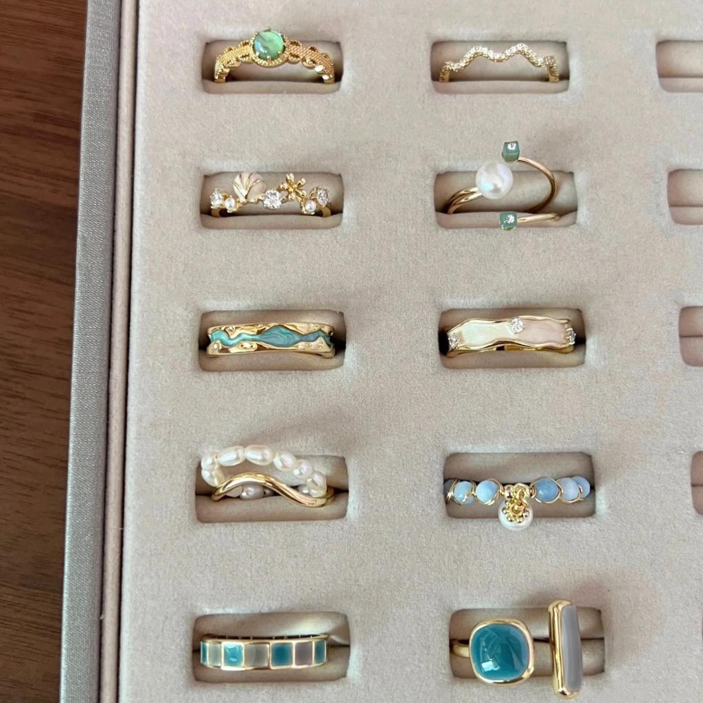 Геометрическое кольцо Xiaohongshu Кольцо на указательный палец Высококлассная бижутерия Женщины