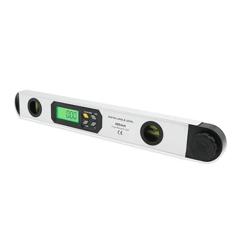 Новый цифровой спиртовой уровень 0-225 градусов, угломер, электронный транспортир из алюминиевого сплава, 400 мм, цифровая угловая линейка