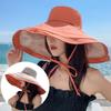 Women's Double-Sided Windproof Seaside Sun Hat with Large Brim for Summer