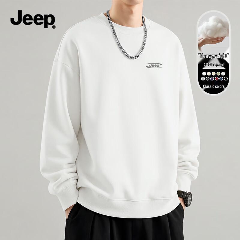 Jeep Men's 330G Heavyweight Round Neck Long Sleeve Sweatshirt
