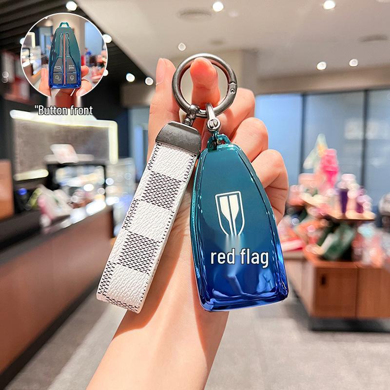 Чехол для ключа Hongqi HS5 2022: Совместим с моделями H9, H5, H7, HS7, HS9 - Роскошный унисекс автомобильный чехол и держатель для ключей