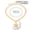 OT Buckle Chunky Chain Necklace Gold Color Clavicle Chain New Pentagram Pendant Necklace  Jewelry