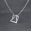 Мода 1 шт. унисекс мужчины женщины кулон ожерелье черный серебряный сплав пара ожерелье треугольник хип-хоп квадрат современные геометрические аксессуары для штабелирования