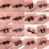 Mini Stainless Steel Geometric Earrings Black for Women Men Heart Triangle Leaf Volleyball Ear Studs Punk Piercing Pendientes