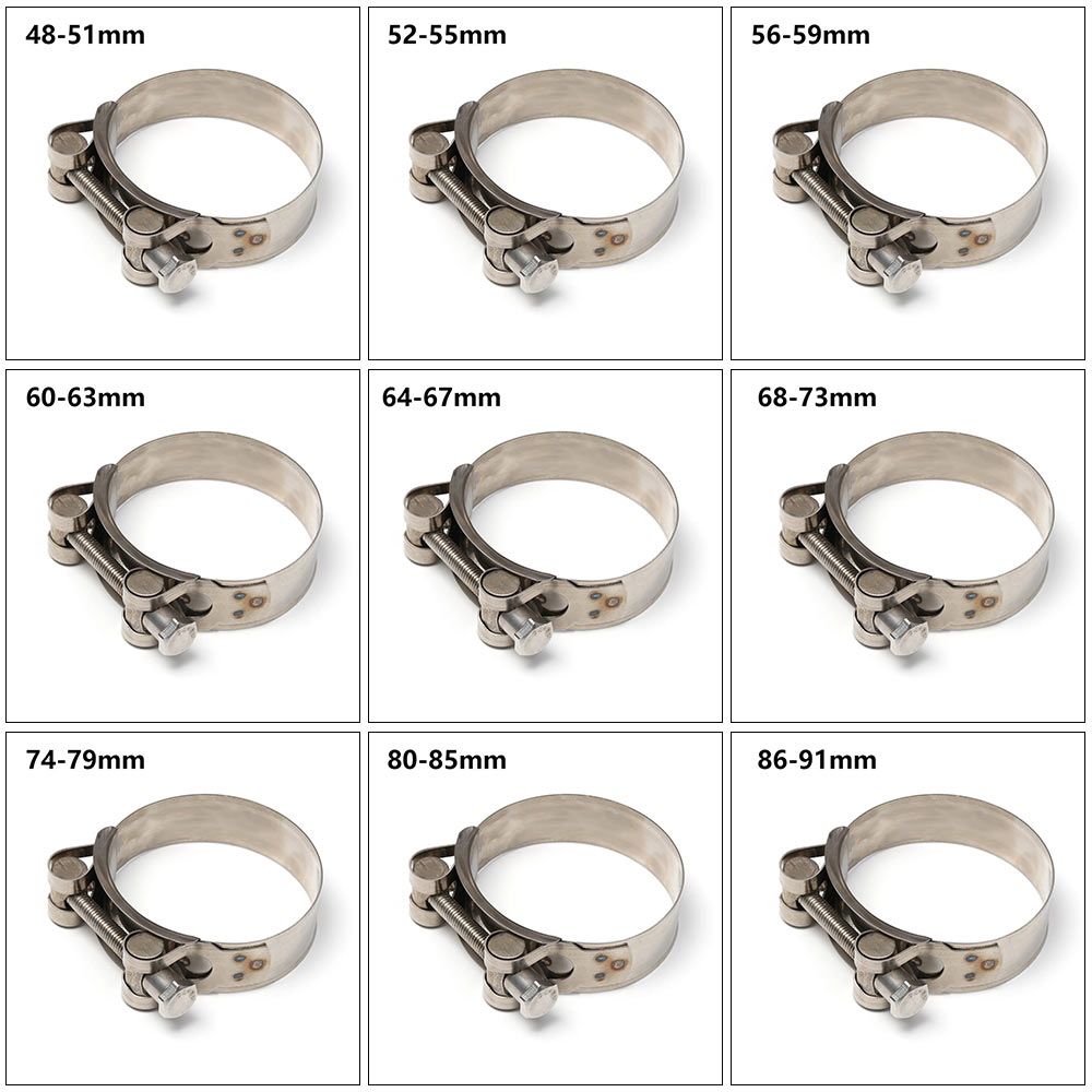 1pc Powerful Useful Repair Tool Sealing Hardware Stainless Steel T Bolt Hose Clamps Pipe Clip