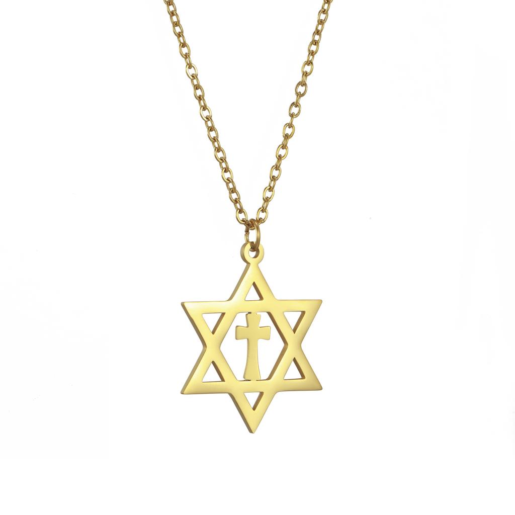 Ожерелье Magen David Yurman North Star из нержавеющей стали, мужское ожерелье, настоящая Звезда Давида из нержавеющей стали