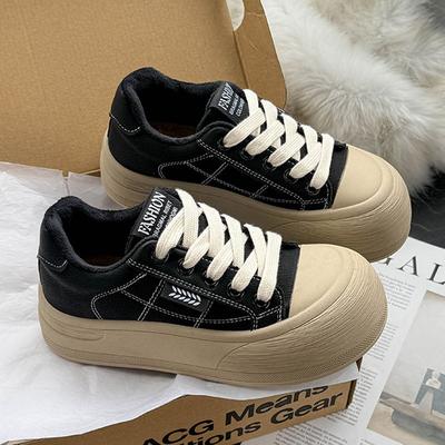 Уродливо милые туфли на большой подошве, женские кожаные маленькие белые туфли, бархатные женские туфли, осень и зима, новые туфли на платформе-маффин, повседневные кеды