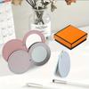 Compact Mirrors With PU Leather Sleeve Mini Portable Makeup Mirror For Purse Pocket Travel