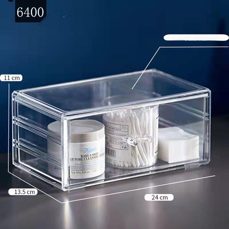 Прозрачный ящик для хранения косметики, помады и украшений - цельный органайзер для туалетного столика