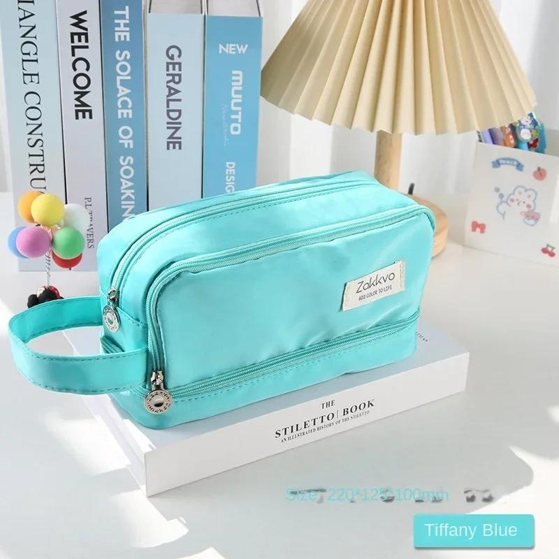 Вместительные чехлы, трехслойные, симпатичные, красивые, студенческие, корейские, держатели для ручек, пенал, школьные наборы, принадлежности