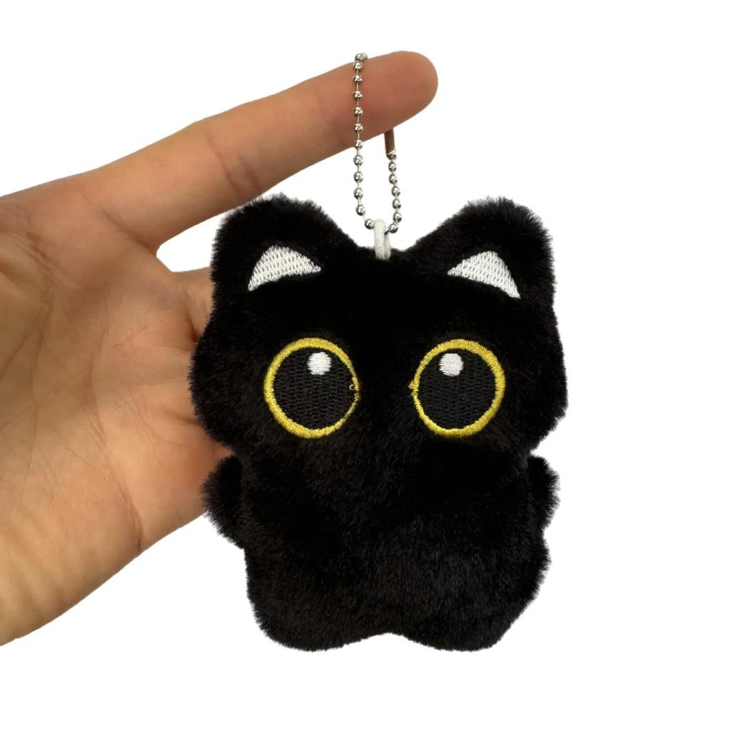 Cute Black Cat Plush Small Doll Toy Pendant Keychain Cartoon Soft Animal Stuffed Doll Handbags Backpack Bag Decoration Gift