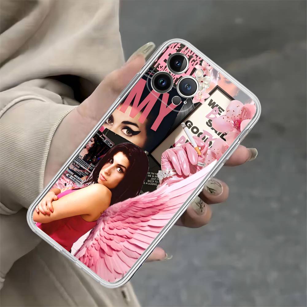 Красивая Женщина A-Amy W-Winehouse Прозрачный Чехол Для Телефона Для IPhone 16 15 14 13 12 11 Pro Max Plus Мягкий Чехол