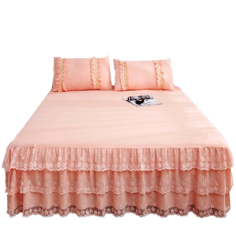 Весна и лето, кружевная юбка-кровать, одинарный кружевной матрас принцессы с начесом, нескользящий защитный чехол, покрывало, подарок