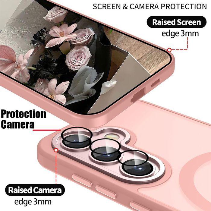 Protective Case - BOOLING - for Samsung Galaxy A26 5G - Pink - 2 Tempered Glasses - Shockproof