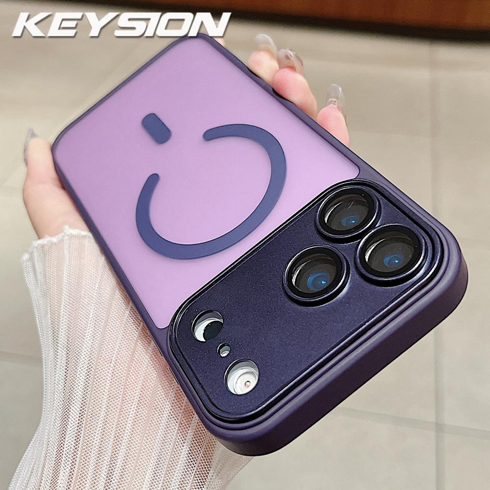 KEYSION Роскошный матовый полупрозрачный магнитный чехол для MagSafe для iPhone 17 Pro Max Беспроводная зарядка Ударопрочная броня Чехол для телефона