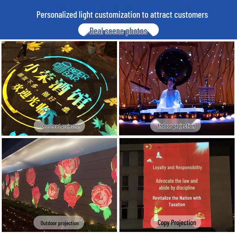 Светодиодный проектор вращающегося логотипа для наружных вывесок магазинов