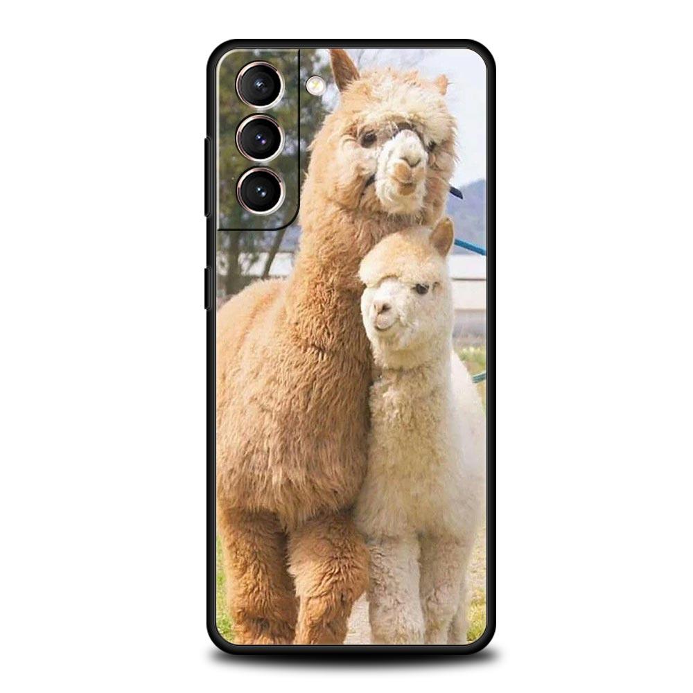 Чехол для телефона Samsung Galaxy S24 S23 S22 Ultra S20 S21 FE 5G S10 S9 Plus S10E S8 S7 Edge Мягкий чехол Кавайная альпака милая