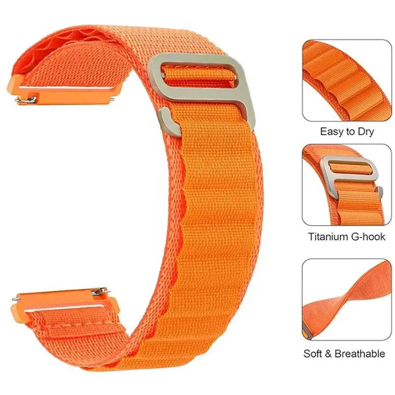 20mm 22mm Alpine Loop Strap For Garmin Vivoactive 6 5 4 3 Venu 2 3 Bracelet Garmin Forerunner 55 158 745 965 265 255 645 SQ SQ2