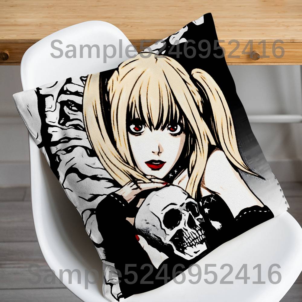 MMisa Anime DDeath Note Pillow Case Short Plush Sofa Decorative Gift Home Doublesided Printing Cushio