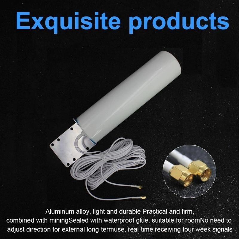 White Dual SMA/TS9/CRC9 Male 3G 4G LTE Outdoor Wall Mount Signal Booster Amplifier Antenna with Fixed Bracket 698-2700MHZ