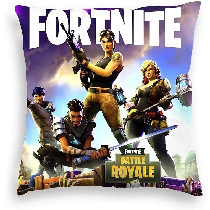High Quality Fortnite Cushion Cover Plush Anime Pillowcase Plush Pillow Cases Home Decoration Pillow Cover for Sofa Bed Chair Living Room
