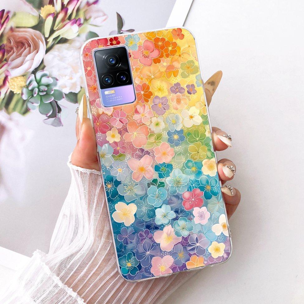 Clear For Vivo V21e 4G V2061 Cover For Vivo Y73 Case Cute Fashion Butterfly Funny Painted Casing V2146 V2212 V2168 V2059