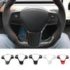 For Tesla Model 3 Steering Wheel Cover For Model 3 Steering Wheels ABS Button Stickers Trim Cover Frame Decorative For Tesla