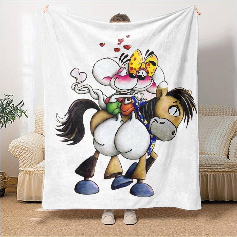Horse Butterfly Love Blanket Soft Throw Blanket For Home Bedroom Bed Sofa Travel Office Solid Christmas Blanket