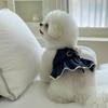 Джинсовая юбка для собаки Весна Лето Одежда для собак для пар Платье для таксы Дышащая одежда для щенков с бантом и жемчужной аппликацией