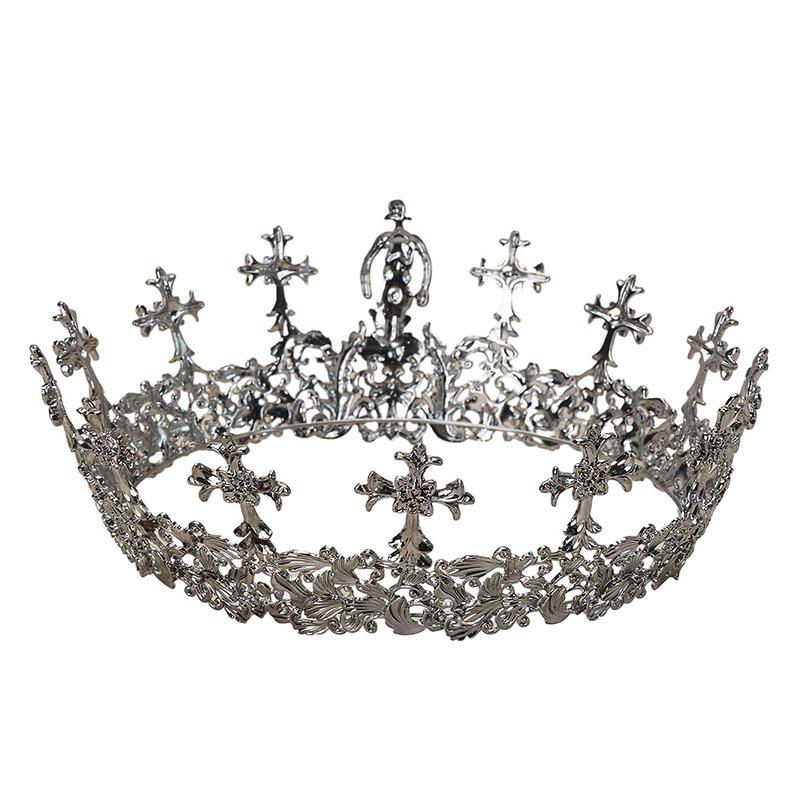 Retro Palace Crown Crown Baroque Iron Cross Decorative Crown High-end Headwear