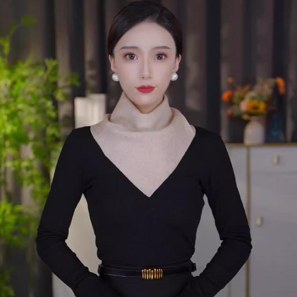 2025 Women's Versatile Silk Triangle Scarf: Warm Double-Sided Snood & Neck Warmer for Autumn/Winter