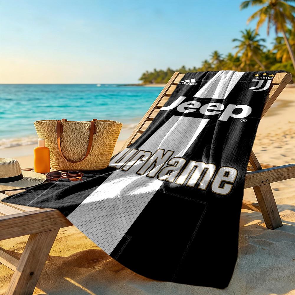 Juventus Customizable Name Beach Towel Soft Durable Quick-Dry Suitable for Swimming Gym Camping Yoga Vacation